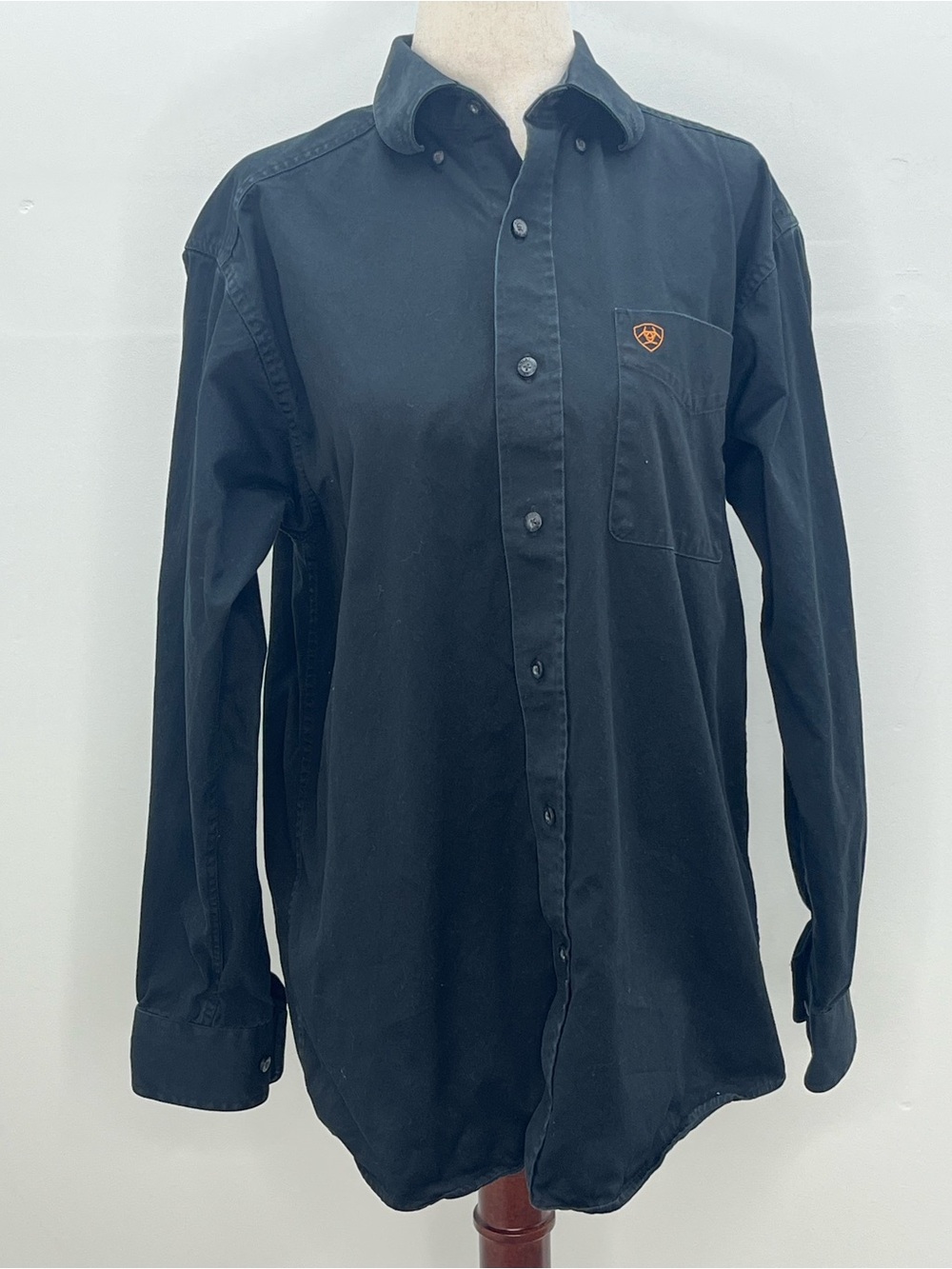 Ariat Womens Black Work Western Logo Long Sleeve Button Down Shirt  Small S/P